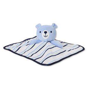 George Baby Blue Teddy Bear Security Blanket Lovey Striped White Face NWT